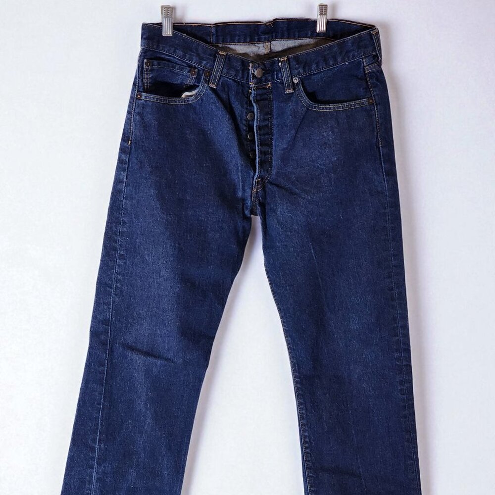 Levi’s 501 Button-Fly Jeans 34x34 Dark Wash Classic Straight Fit